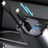 Retractable 4 In 1 Car Charger