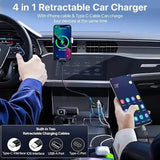 Retractable 4 In 1 Car Charger